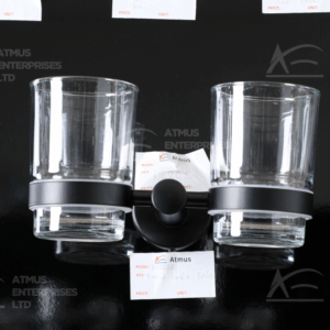 2 GLASS TOOTHBRUSH HOLDER