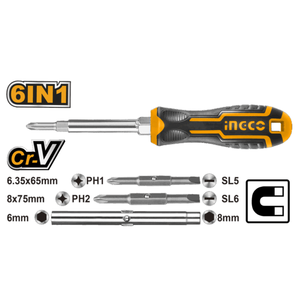 [AKISD0608] AKISD0608 6 IN 1 SCREWDRIVER SET