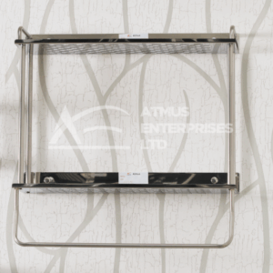 DOUBLE SHELF WITH TOWEL RACK