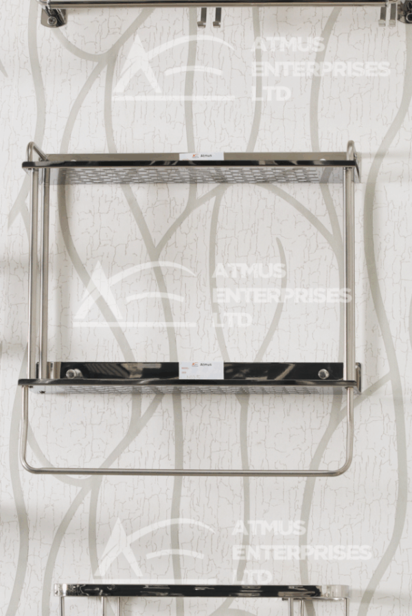 DOUBLE SHELF WITH TOWEL RACK