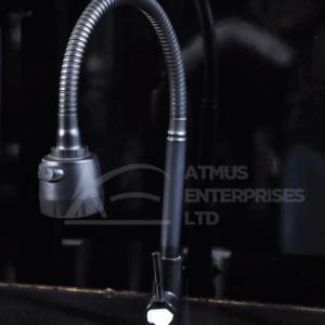 KS9044 Black-Flex Kitchen Pillar Tap with Adjustable Pressure Nob